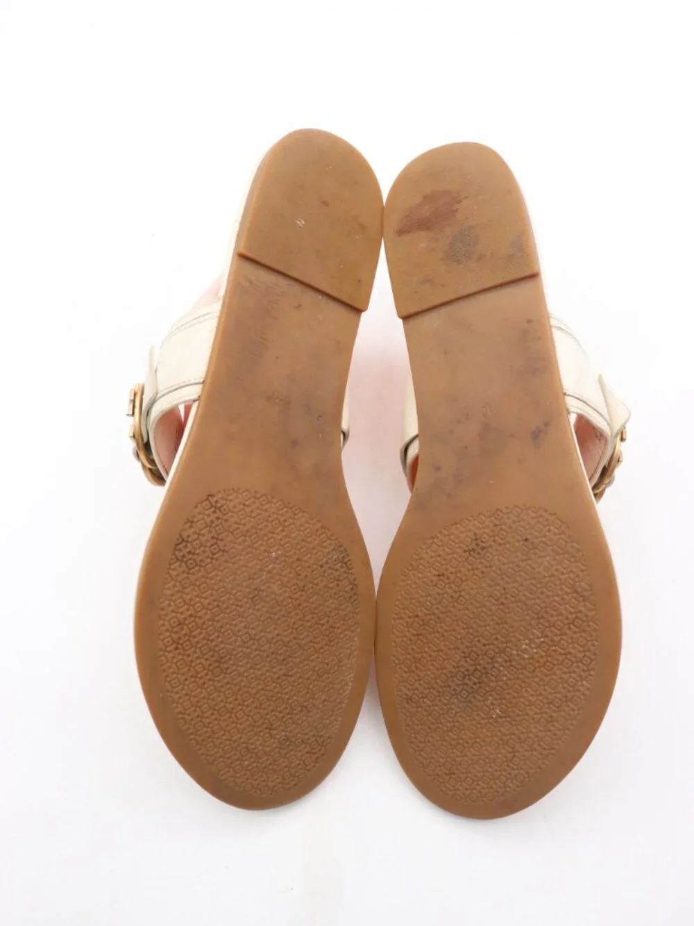 Tory Burch Marsden Sandal Womens Size 10 White Leather Slip On Shoes